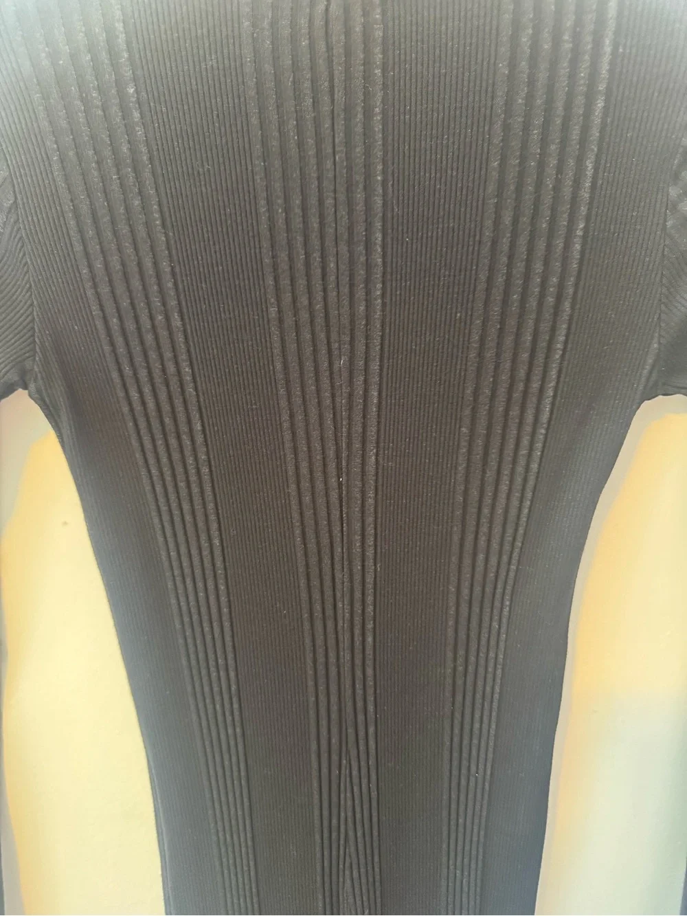 Michael Lauren Lounge Black Ribbed Long Sleeve Knit Dress XS